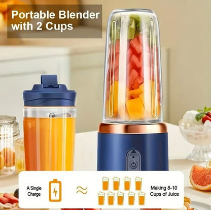 Portable Blender Pro 6-Blade Fruit Juicer Usb Rechargeable Fruit Juicer, Mixers For Shakes, Lightweight Blenders (Multicolor)
